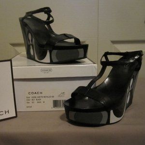 Coach Anette Metallic Kid Platform Sandal 8.5
